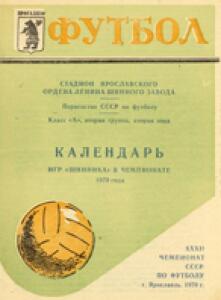 «Календарь игр «Шинника» в чемпионате 1970 года», Фото